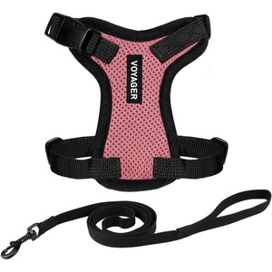 image:imageVoyager EscapeProof Stepin Lock Cat Harness amp 5ft NeopreneHandle Leash Set AllWeather Mesh with Reflective Stitching for Small to Large Cats by Best Pet Supplies Lavender 327 XXSHarness Leash Set PinkBlack Trim