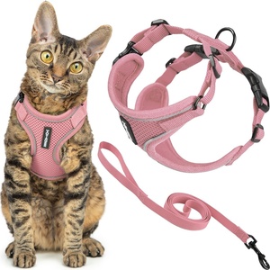 image:imageVoyager EscapeProof Stepin Lock Cat Harness amp 5ft NeopreneHandle Leash Set AllWeather Mesh with Reflective Stitching for Small to Large Cats by Best Pet Supplies Lavender 327 XXSPink 327