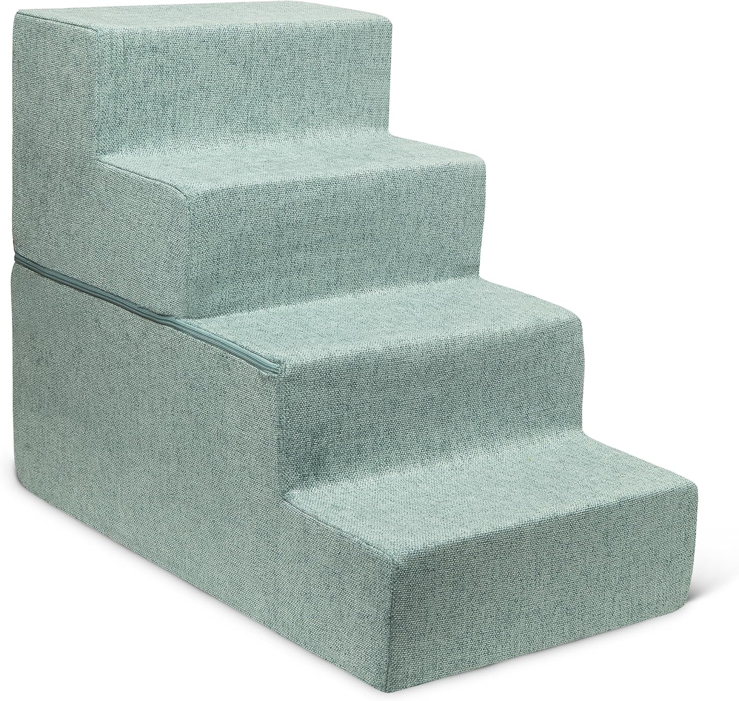 image:imageBest Pet Supplies Dog Stairs amp Steps Foam Steps for Small Dogs amp Cats NonSlip Indoor Balanced Pet Step Support Dog Ramp No Assembly Pale Teal 3Step 135inch HeightPale Teal