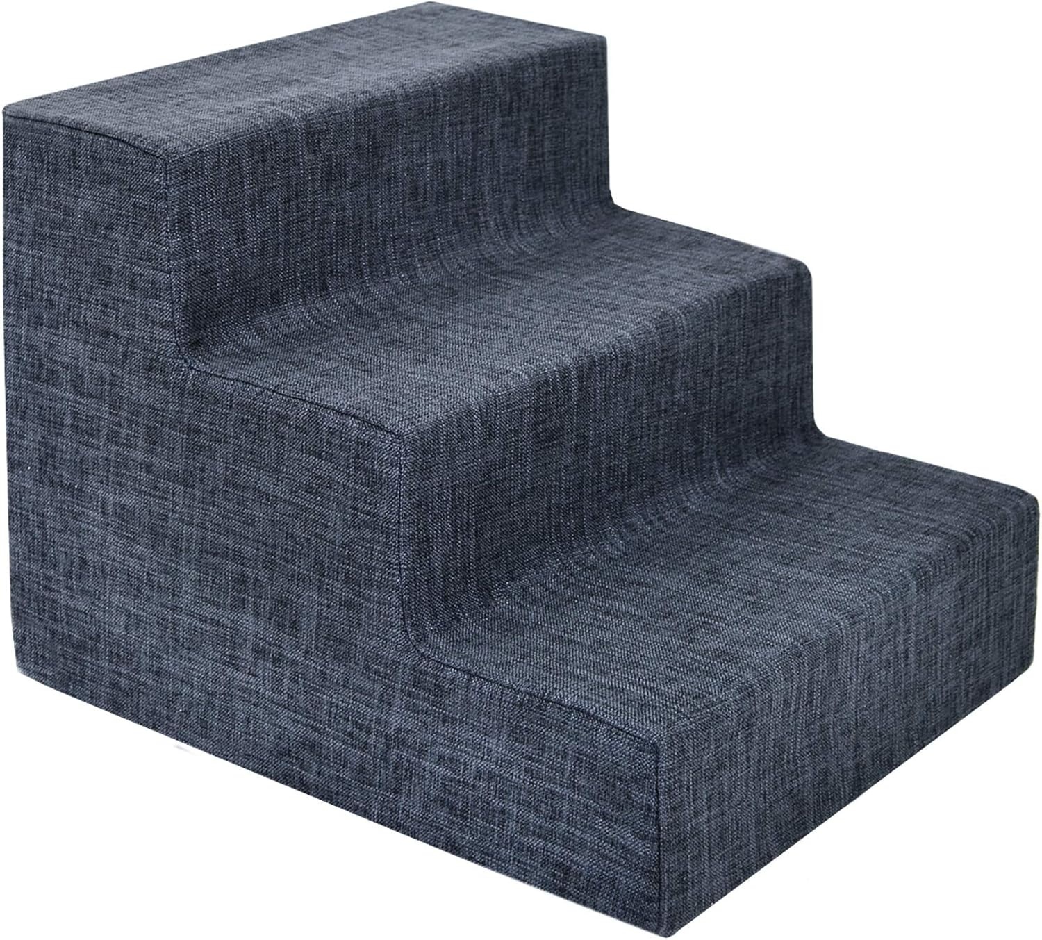 image:imageBest Pet Supplies Dog Stairs amp Steps Foam Steps for Small Dogs amp Cats NonSlip Indoor Balanced Pet Step Support Dog Ramp No Assembly Pale Teal 3Step 135inch HeightDark Gray Linen