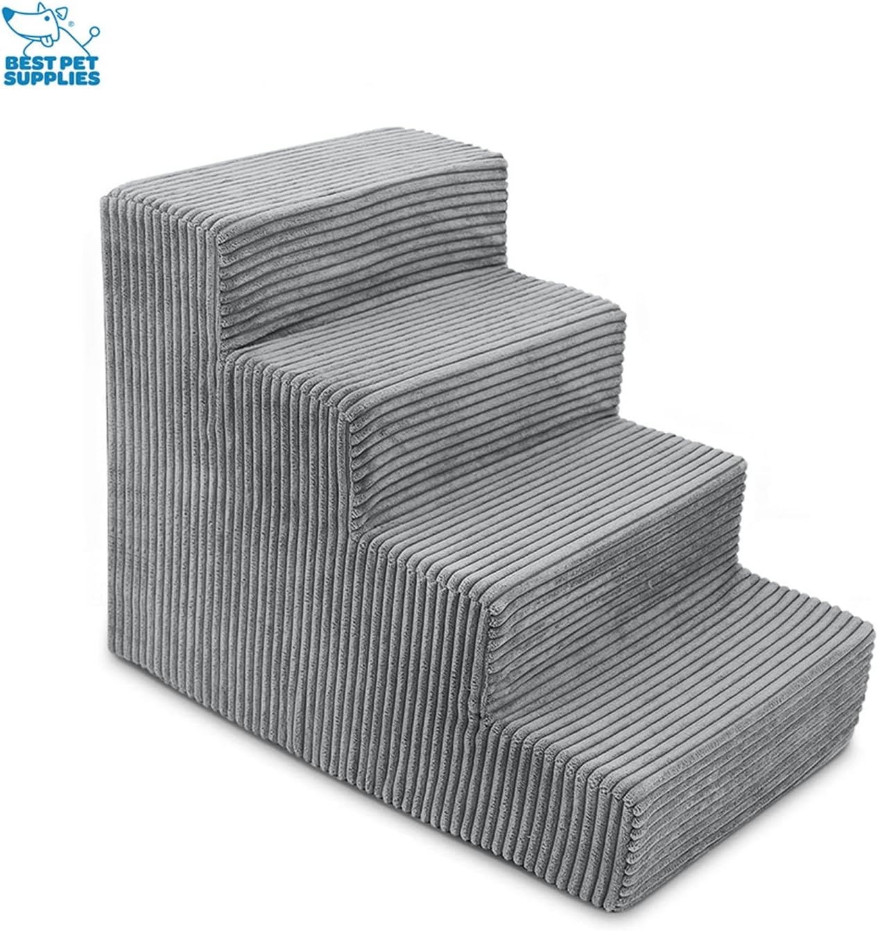 image:imageBest Pet Supplies Dog Stairs amp Steps Foam Steps for Small Dogs amp Cats NonSlip Indoor Balanced Pet Step Support Dog Ramp No Assembly Pale Teal 3Step 135inch HeightGray