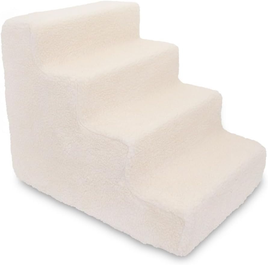 image:imageBest Pet Supplies Dog Stairs amp Steps Foam Steps for Small Dogs amp Cats NonSlip Indoor Balanced Pet Step Support Dog Ramp No Assembly Pale Teal 3Step 135inch HeightLambswool