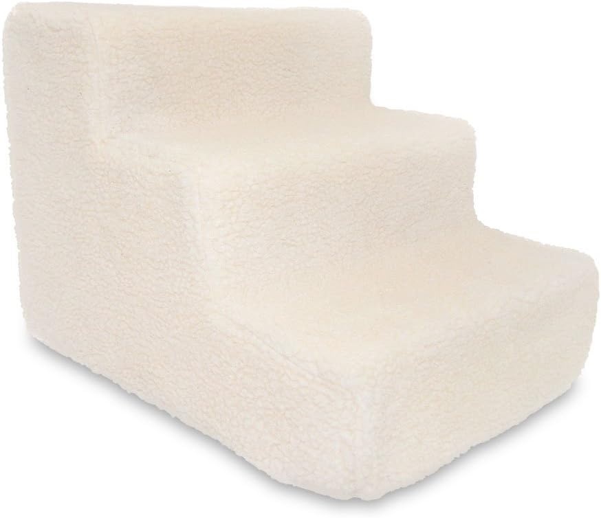image:imageBest Pet Supplies Dog Stairs amp Steps Foam Steps for Small Dogs amp Cats NonSlip Indoor Balanced Pet Step Support Dog Ramp No Assembly Pale Teal 3Step 135inch HeightLambswool