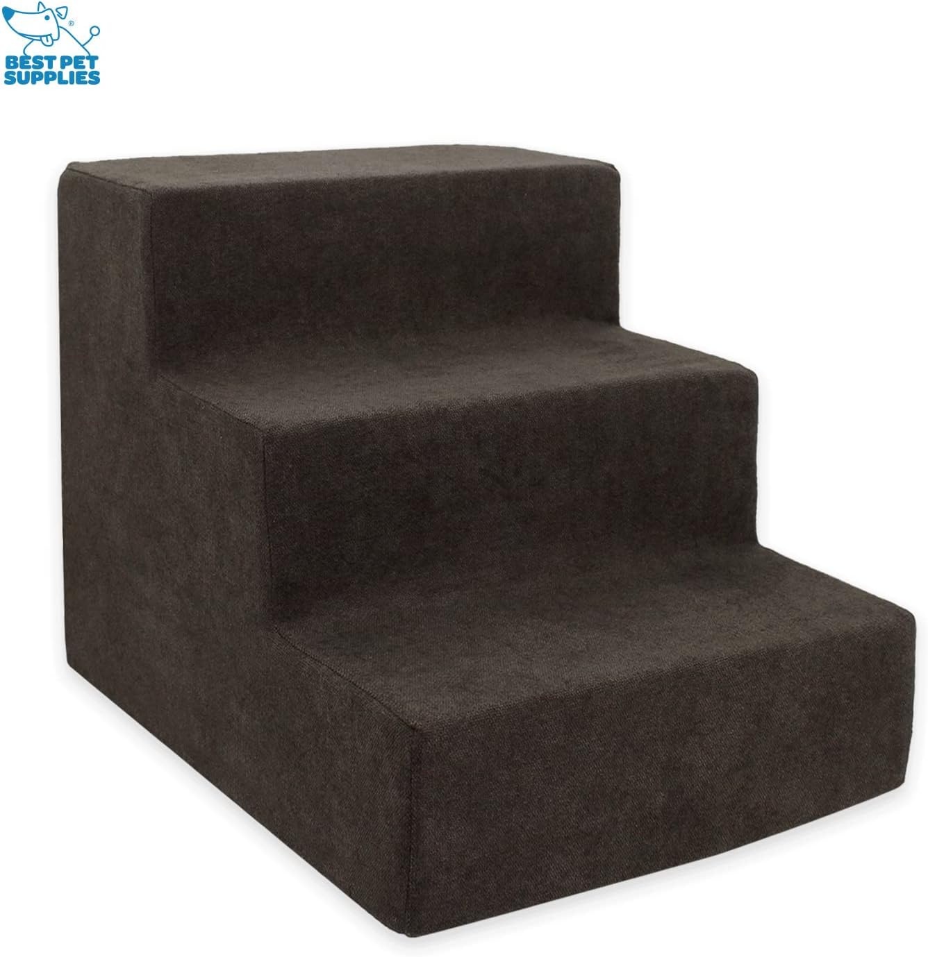 image:imageBest Pet Supplies Dog Stairs amp Steps Foam Steps for Small Dogs amp Cats NonSlip Indoor Balanced Pet Step Support Dog Ramp No Assembly Pale Teal 3Step 135inch HeightDark Brown