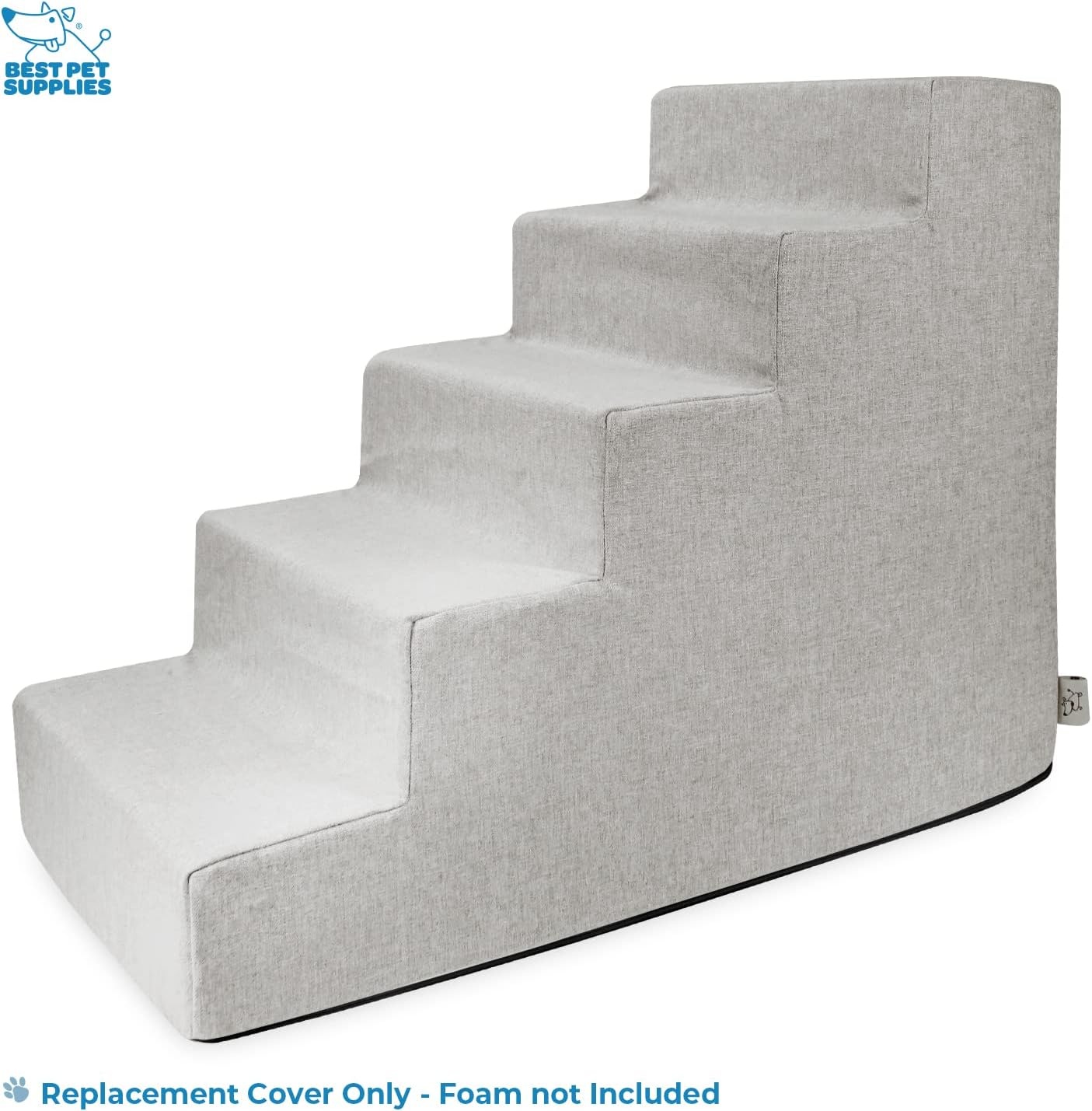 image:imageBest Pet Supplies Foam Pet Steps Cover for Small Dogs and Cats Portable Ramp Stairs for Couch Sofa and High Bed Climbing Cover Only Sand 3Step H 135 Cover OnlySand