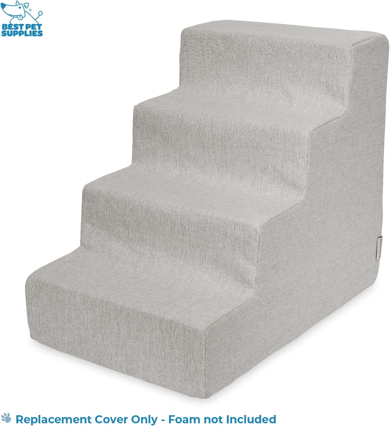 image:imageBest Pet Supplies Foam Pet Steps Cover for Small Dogs and Cats Portable Ramp Stairs for Couch Sofa and High Bed Climbing Cover Only Sand 3Step H 135 Cover OnlySand