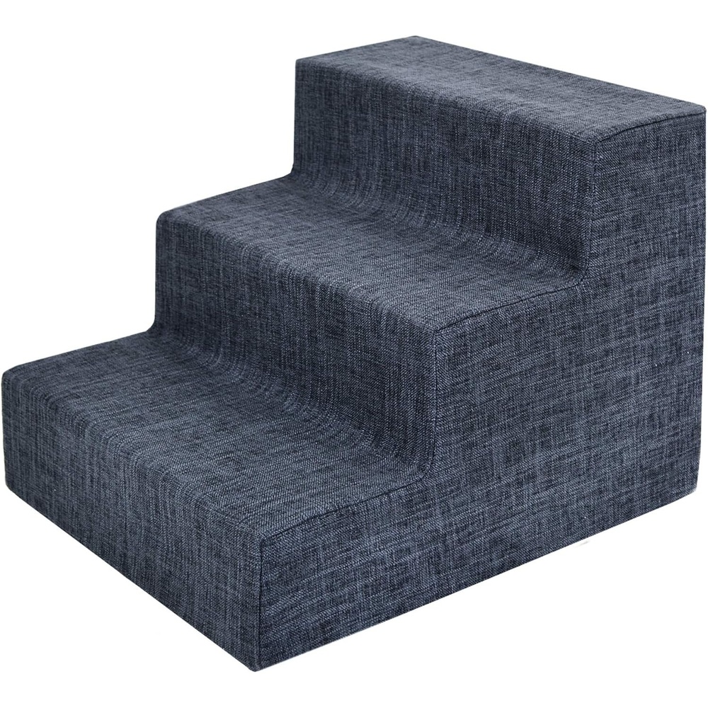 image:imageBest Pet Supplies Dog Stairs amp Steps Foam Steps for Small Dogs amp Cats NonSlip Indoor Balanced Pet Step Support Dog Ramp No Assembly Pale Teal 3Step 135inch HeightDark Gray Linen
