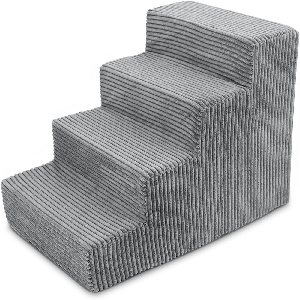 image:imageBest Pet Supplies Dog Stairs amp Steps Foam Steps for Small Dogs amp Cats NonSlip Indoor Balanced Pet Step Support Dog Ramp No Assembly Pale Teal 3Step 135inch HeightGray