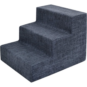 image:imageBest Pet Supplies Dog Stairs amp Steps  Foam Steps for Small Dogs amp Cats NonSlip Indoor Balanced Pet Step Support Dog Ramp No Assembly Pale Teal 3Step 135inch HeightDark Gray Linen