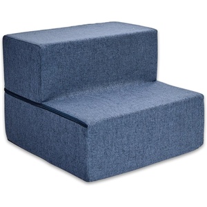image:imageBest Pet Supplies Dog Stairs amp Steps  Foam Steps for Small Dogs amp Cats NonSlip Indoor Balanced Pet Step Support Dog Ramp No Assembly Pale Teal 3Step 135inch HeightNavy Blue