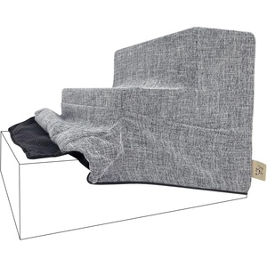 image:imageBest Pet Supplies Foam Pet Steps Cover for Small Dogs and Cats Portable Ramp Stairs for Couch Sofa and High Bed Climbing Cover Only  Sand 3Step H 135 Cover OnlyAsh Gray Linen