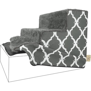 image:imageBest Pet Supplies Foam Pet Steps Cover for Small Dogs and Cats Portable Ramp Stairs for Couch Sofa and High Bed Climbing Cover Only  Sand 3Step H 135 Cover OnlyGray Lattice