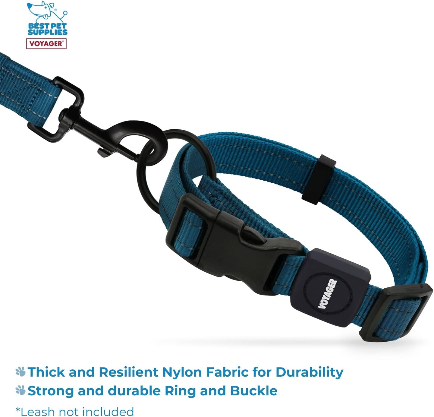 image:imageBest Pet Supplies Voyager Reflective Dog Leash or Collar with Neoprene Handle for Small Medium and Large Breed Puppies Cute and Heavy Duty for Walking Running and Training Royal Blue MCollar Blue