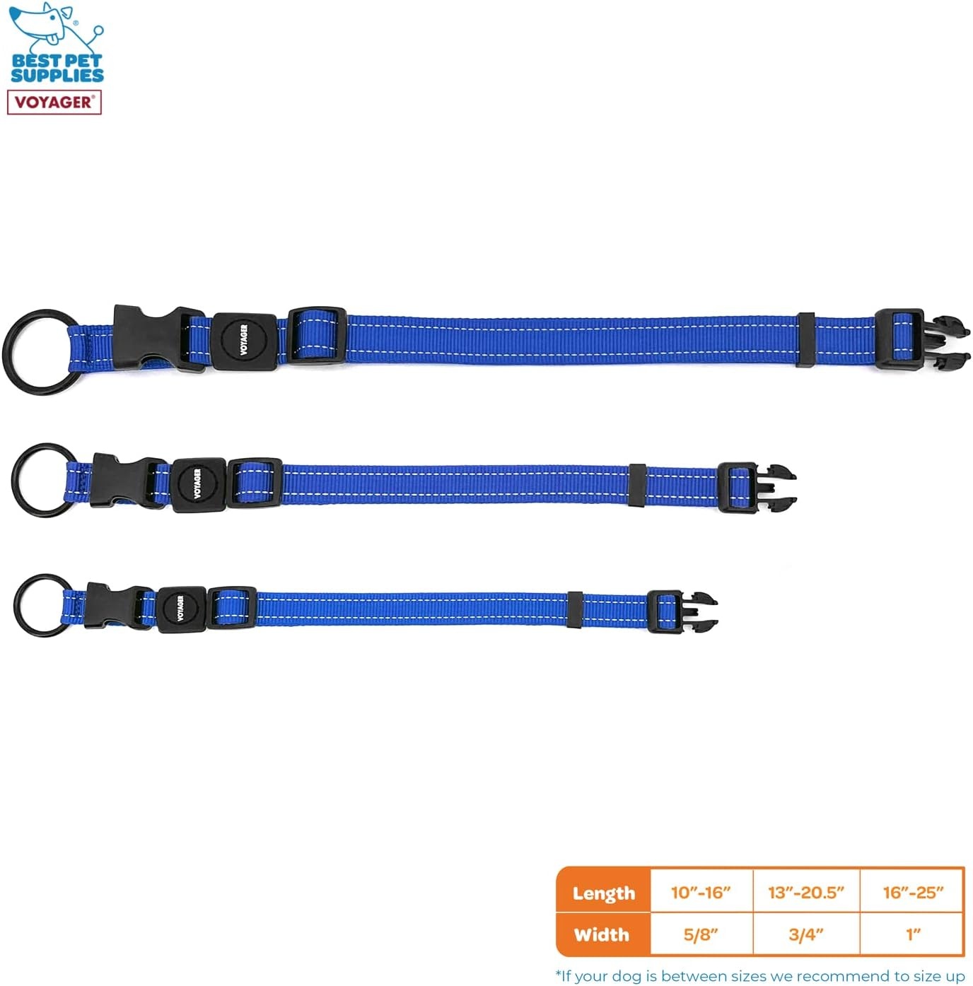 image:imageBest Pet Supplies Voyager Reflective Dog Leash or Collar with Neoprene Handle for Small Medium and Large Breed Puppies Cute and Heavy Duty for Walking Running and Training Royal Blue MCollar Royal Blue