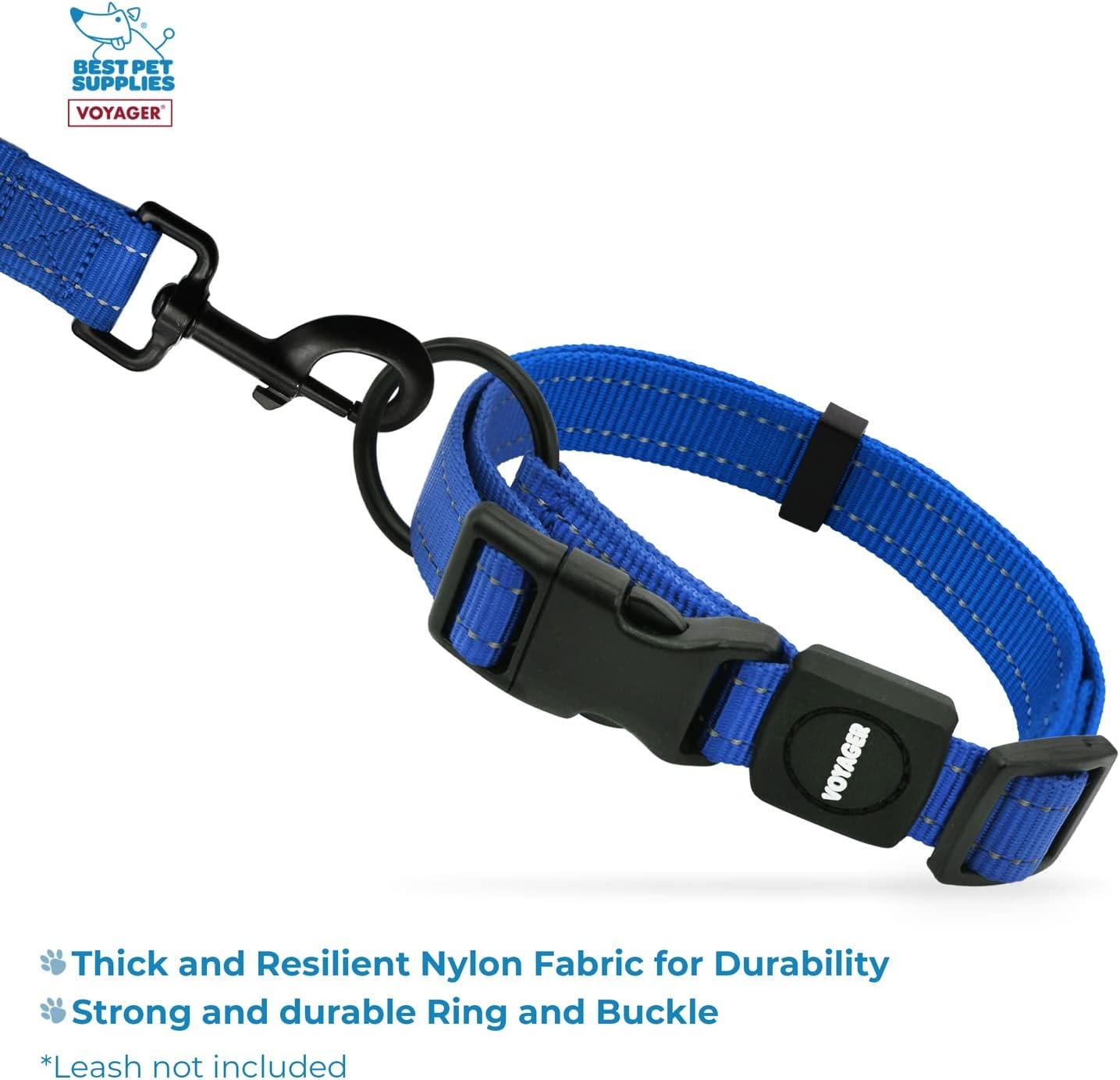 image:imageBest Pet Supplies Voyager Reflective Dog Leash or Collar with Neoprene Handle for Small Medium and Large Breed Puppies Cute and Heavy Duty for Walking Running and Training Royal Blue MCollar Royal Blue