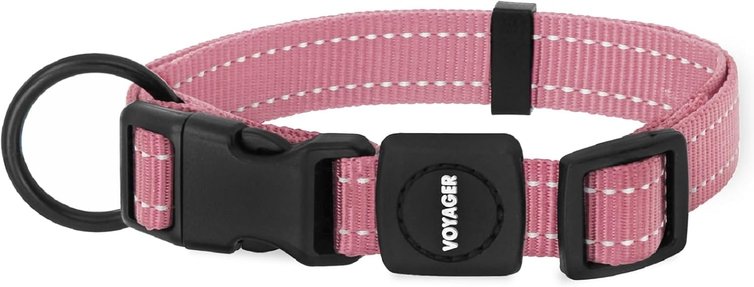 image:imageBest Pet Supplies Voyager Reflective Dog Leash or Collar with Neoprene Handle for Small Medium and Large Breed Puppies Cute and Heavy Duty for Walking Running and Training Royal Blue MCollar Pink