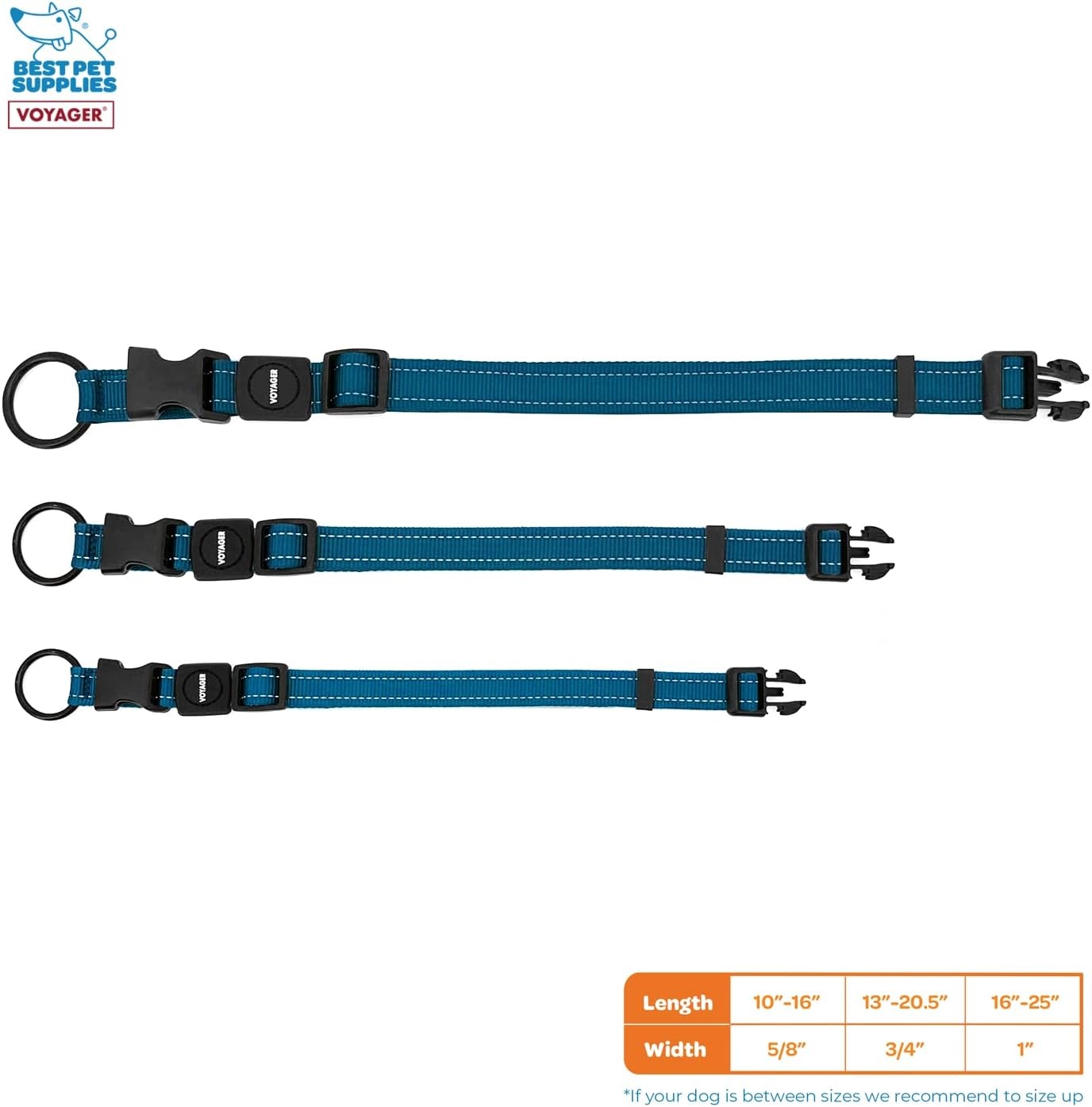 image:imageBest Pet Supplies Voyager Reflective Dog Leash or Collar with Neoprene Handle for Small Medium and Large Breed Puppies Cute and Heavy Duty for Walking Running and Training Royal Blue MCollar Blue