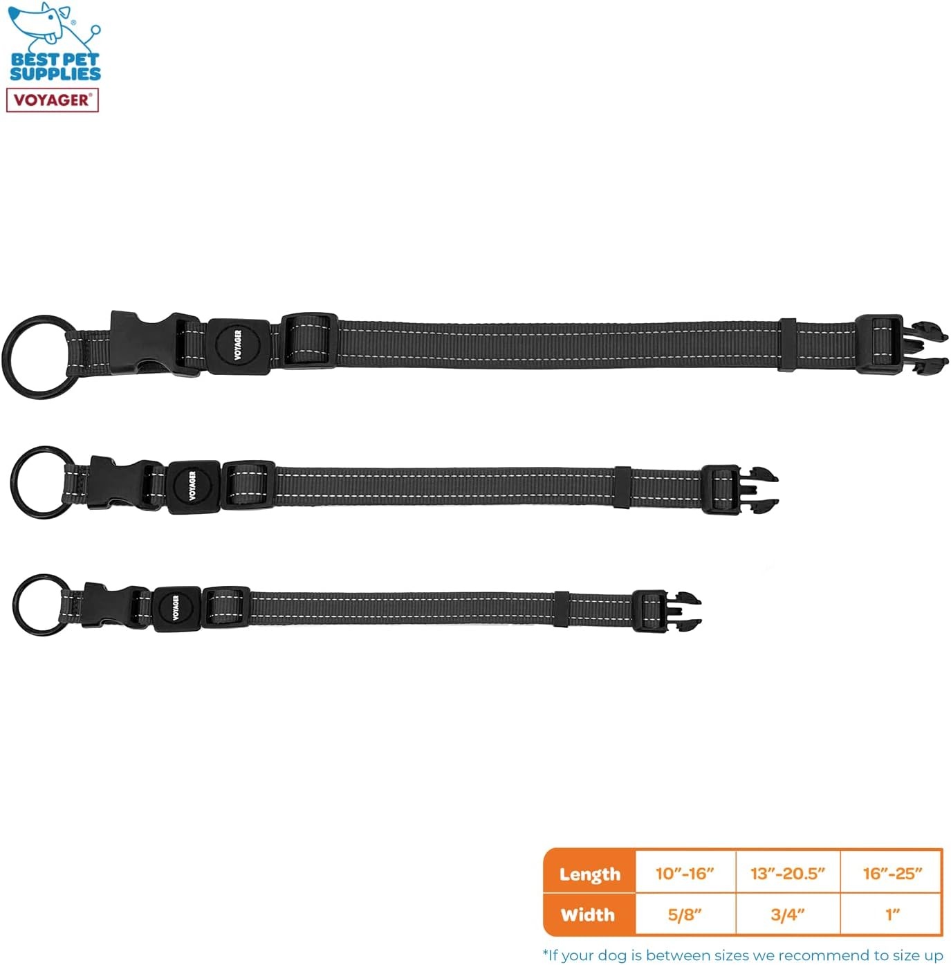 image:imageBest Pet Supplies Voyager Reflective Dog Leash or Collar with Neoprene Handle for Small Medium and Large Breed Puppies Cute and Heavy Duty for Walking Running and Training Royal Blue MCollar Black