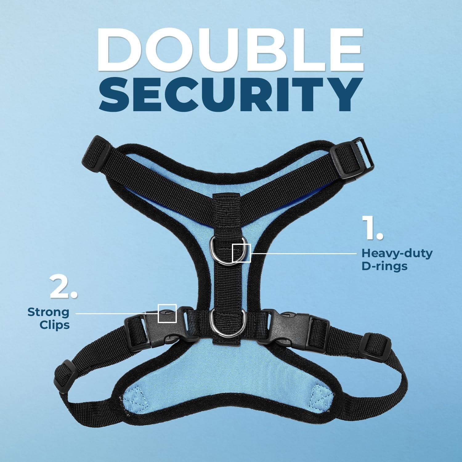 image:imageBest Pet Supplies Voyager Stepin Lock Pet Harness w Reflective Pet Leash Combo Set with Neoprene Handle 5ft Supports Small Medium and Large Breed PuppiesCats PurpleBlack Trim LHarness Leash Set Baby BlueBlack Trim
