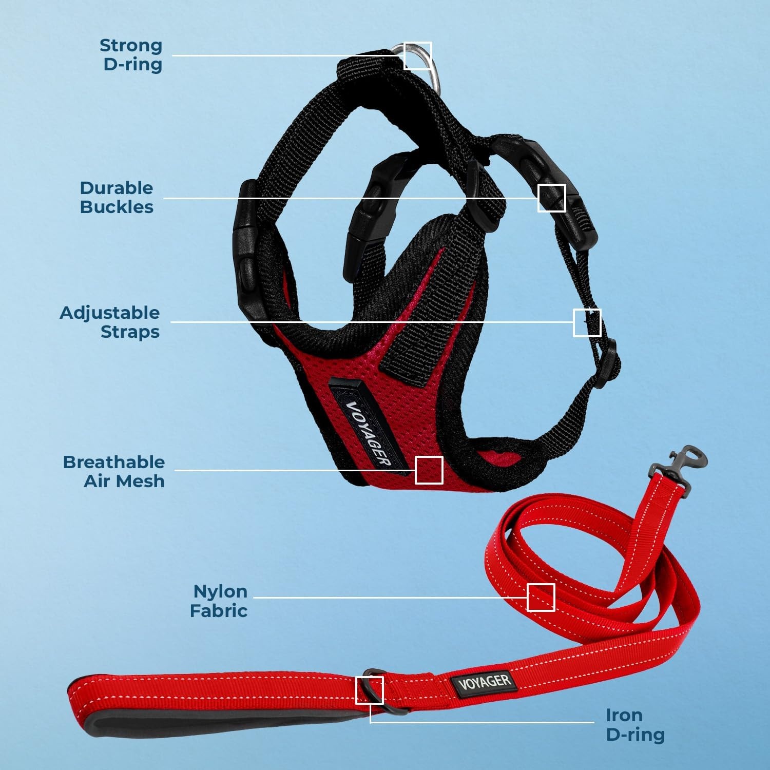 image:imageBest Pet Supplies Voyager Stepin Lock Pet Harness w Reflective Pet Leash Combo Set with Neoprene Handle 5ft Supports Small Medium and Large Breed PuppiesCats PurpleBlack Trim LHarness Leash Set RedBlack Trim