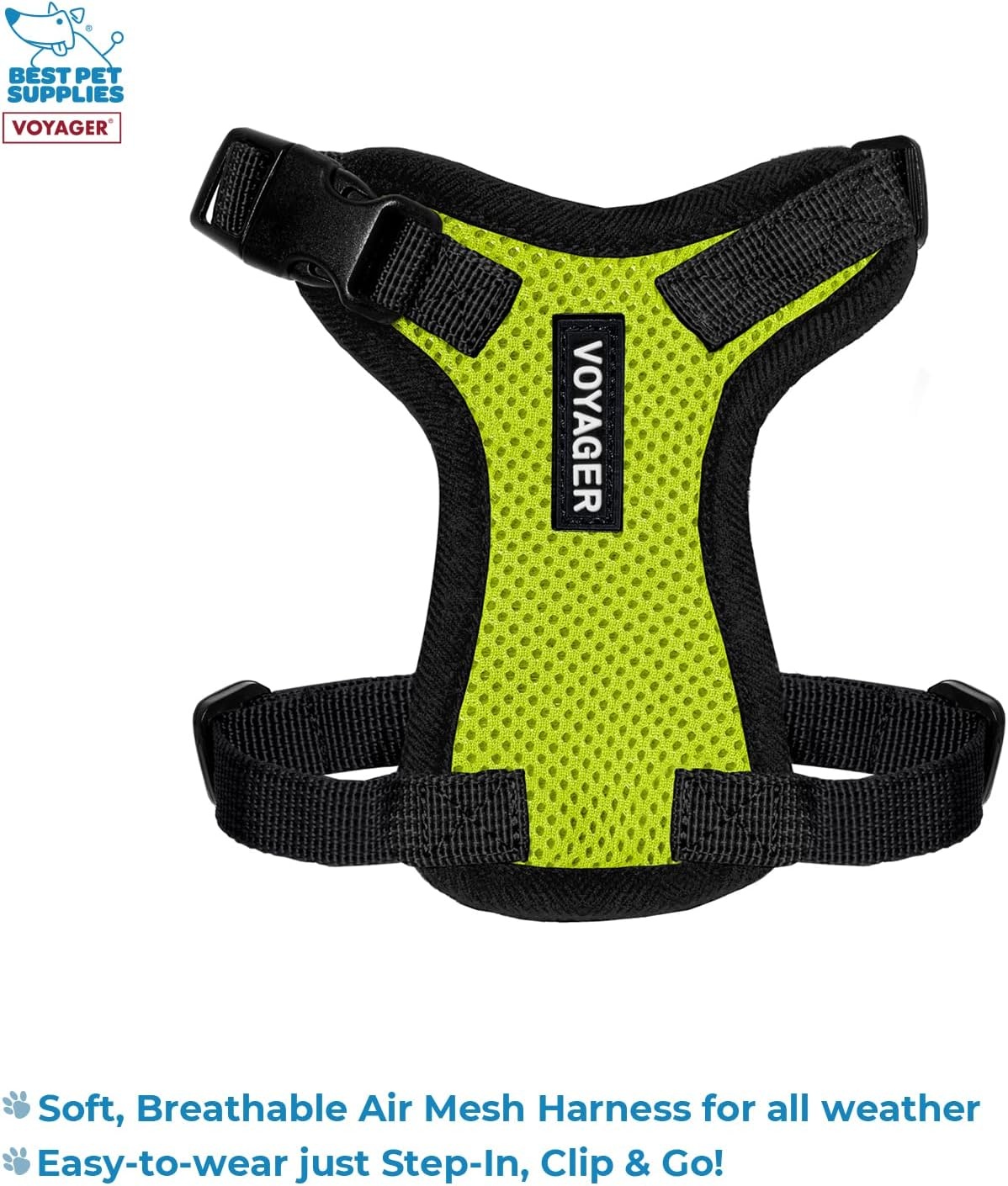 image:imageBest Pet Supplies Voyager Stepin Lock Pet Harness w Reflective Pet Leash Combo Set with Neoprene Handle 5ft Supports Small Medium and Large Breed PuppiesCats PurpleBlack Trim LHarness Leash Set Lime GreenBlack Trim
