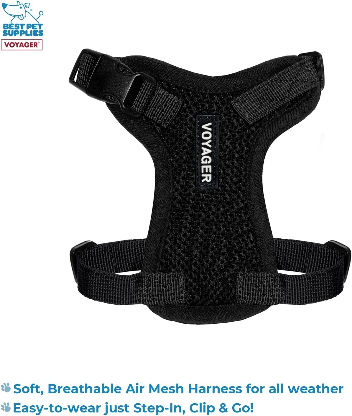 image:imageBest Pet Supplies Voyager Stepin Lock Pet Harness w Reflective Pet Leash Combo Set with Neoprene Handle 5ft Supports Small Medium and Large Breed PuppiesCats PurpleBlack Trim LHarness Leash Set Black
