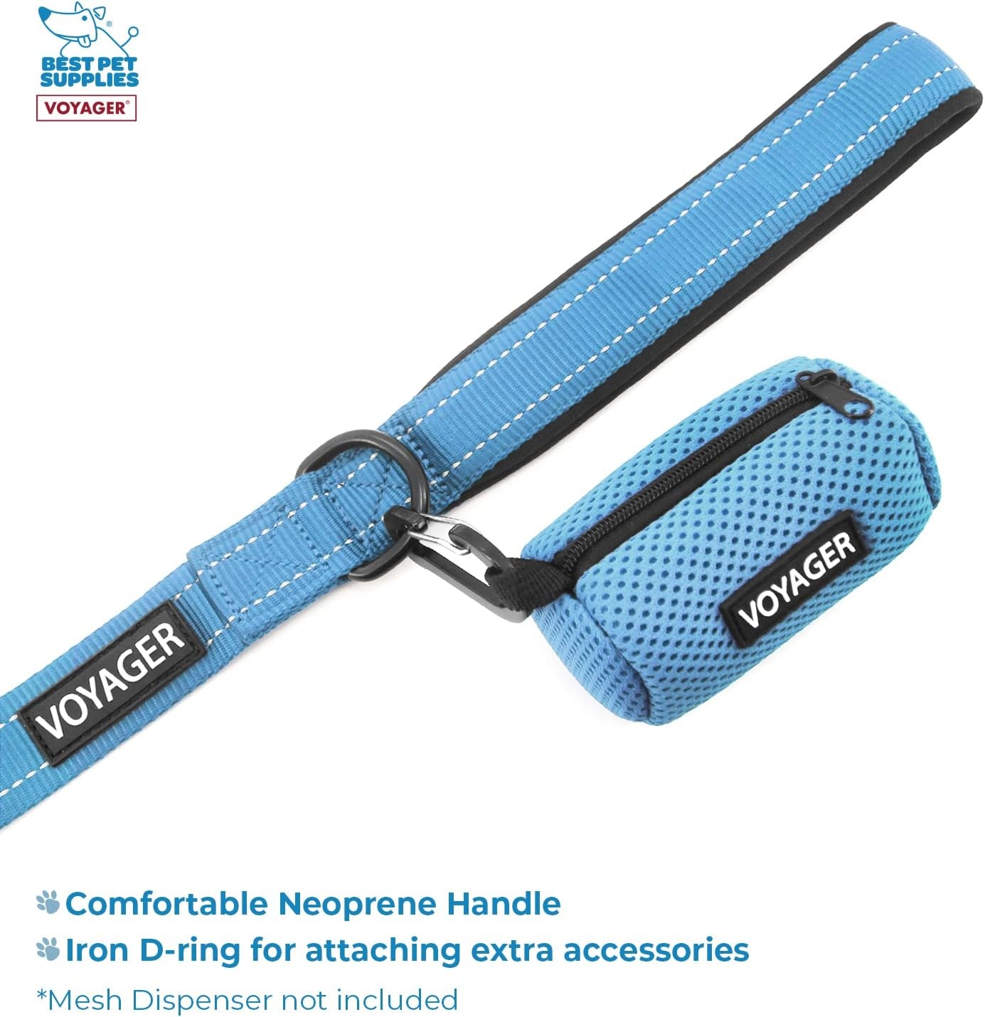 image:imageBest Pet Supplies Voyager Stepin Lock Pet Harness w Reflective Pet Leash Combo Set with Neoprene Handle 5ft Supports Small Medium and Large Breed PuppiesCats PurpleBlack Trim LHarness Leash Set Baby Blue