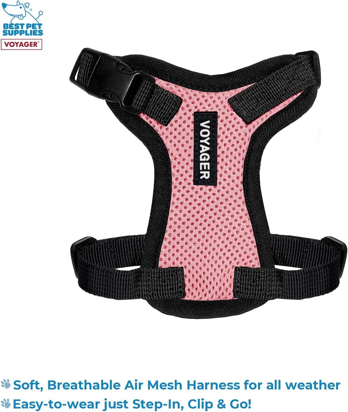 image:imageBest Pet Supplies Voyager Stepin Lock Pet Harness w Reflective Pet Leash Combo Set with Neoprene Handle 5ft Supports Small Medium and Large Breed PuppiesCats PurpleBlack Trim LHarness Leash Set PinkBlack Trim