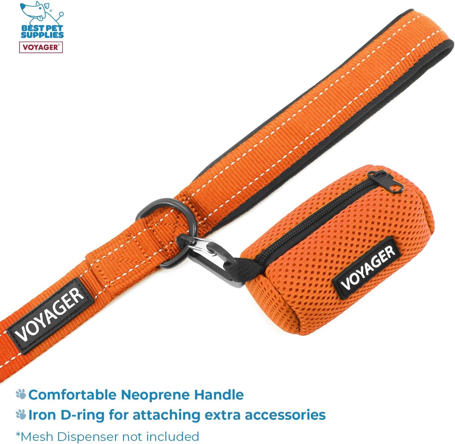 image:imageBest Pet Supplies Voyager Stepin Lock Pet Harness w Reflective Pet Leash Combo Set with Neoprene Handle 5ft Supports Small Medium and Large Breed PuppiesCats PurpleBlack Trim LHarness Leash Set Orange