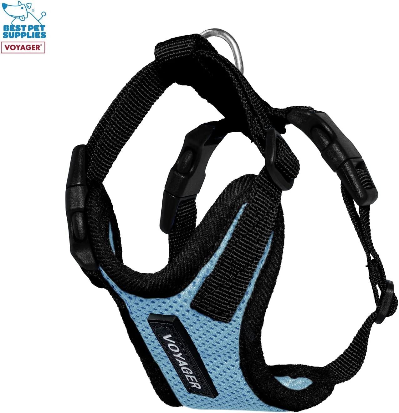 image:imageBest Pet Supplies Voyager Stepin Lock Pet Harness w Reflective Pet Leash Combo Set with Neoprene Handle 5ft Supports Small Medium and Large Breed PuppiesCats PurpleBlack Trim LHarness Leash Set Baby BlueBlack Trim