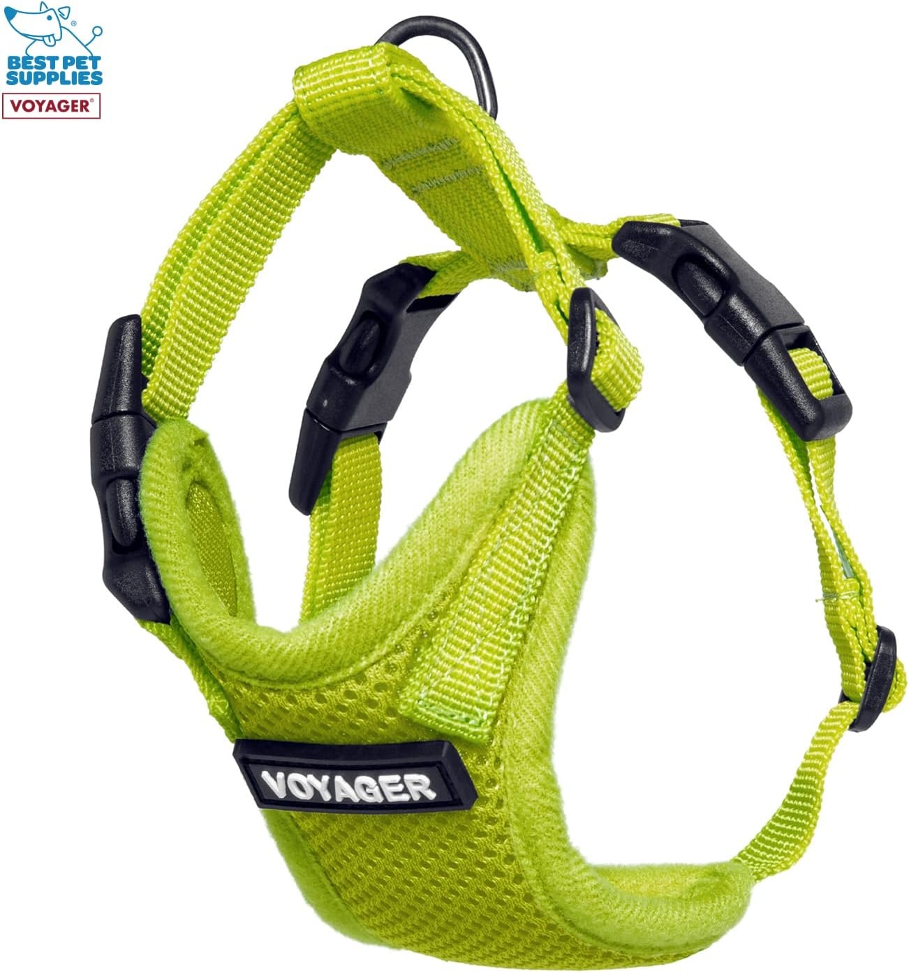 image:imageBest Pet Supplies Voyager Stepin Lock Pet Harness w Reflective Pet Leash Combo Set with Neoprene Handle 5ft Supports Small Medium and Large Breed PuppiesCats PurpleBlack Trim LHarness Leash Set Lime Green