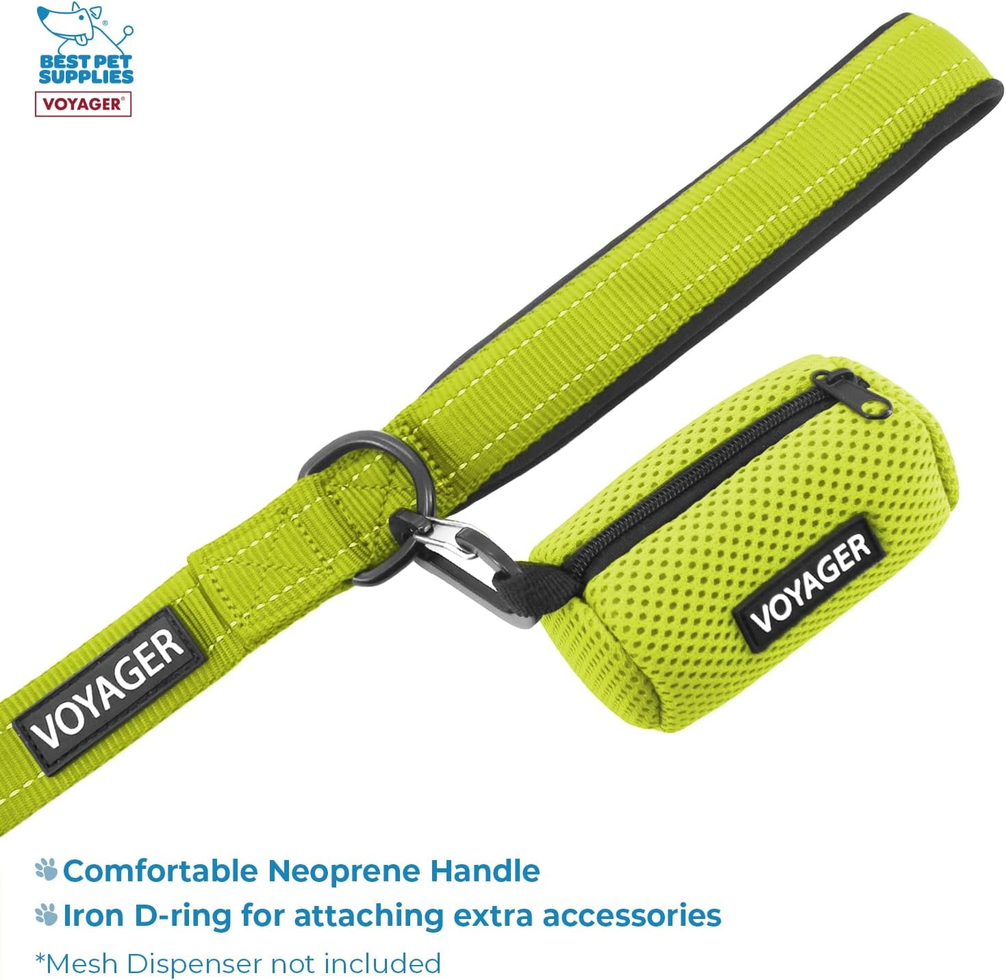 image:imageBest Pet Supplies Voyager Stepin Lock Pet Harness w Reflective Pet Leash Combo Set with Neoprene Handle 5ft Supports Small Medium and Large Breed PuppiesCats PurpleBlack Trim LHarness Leash Set Lime GreenBlack Trim