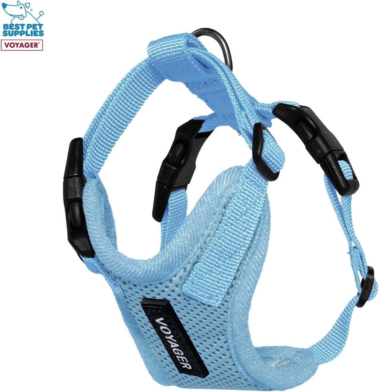 image:imageBest Pet Supplies Voyager Stepin Lock Pet Harness w Reflective Pet Leash Combo Set with Neoprene Handle 5ft Supports Small Medium and Large Breed PuppiesCats PurpleBlack Trim LHarness Leash Set Baby Blue