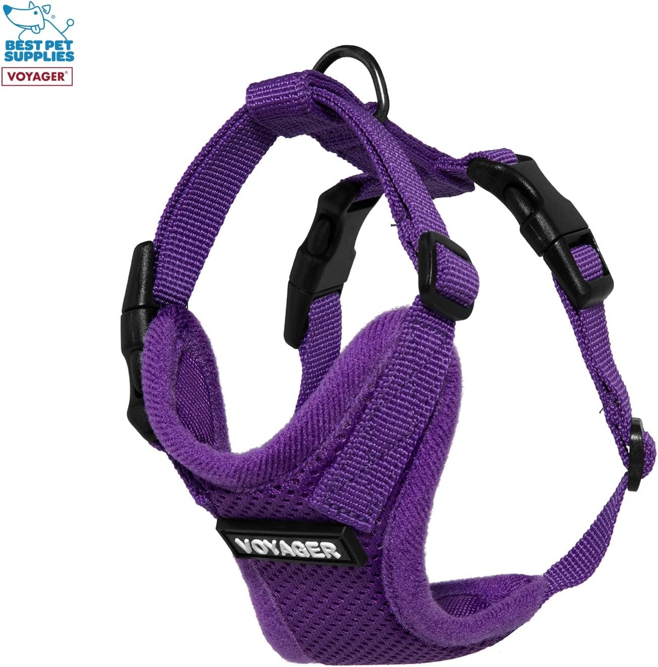 image:imageBest Pet Supplies Voyager Stepin Lock Pet Harness w Reflective Pet Leash Combo Set with Neoprene Handle 5ft Supports Small Medium and Large Breed PuppiesCats PurpleBlack Trim LHarness Leash Set Purple
