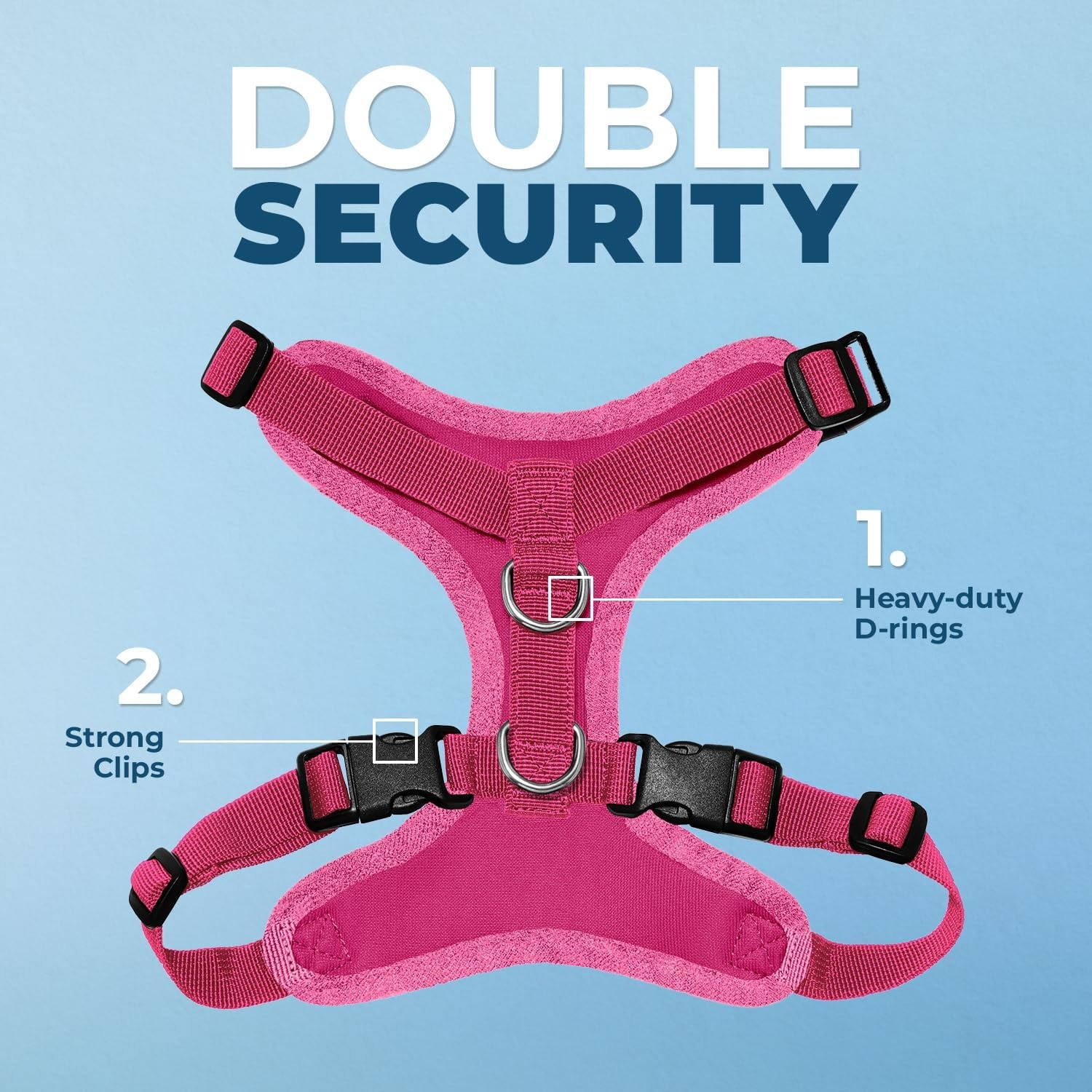 image:imageBest Pet Supplies Voyager Stepin Lock Pet Harness w Reflective Pet Leash Combo Set with Neoprene Handle 5ft Supports Small Medium and Large Breed PuppiesCats PurpleBlack Trim LHarness Leash Set Fuchsia