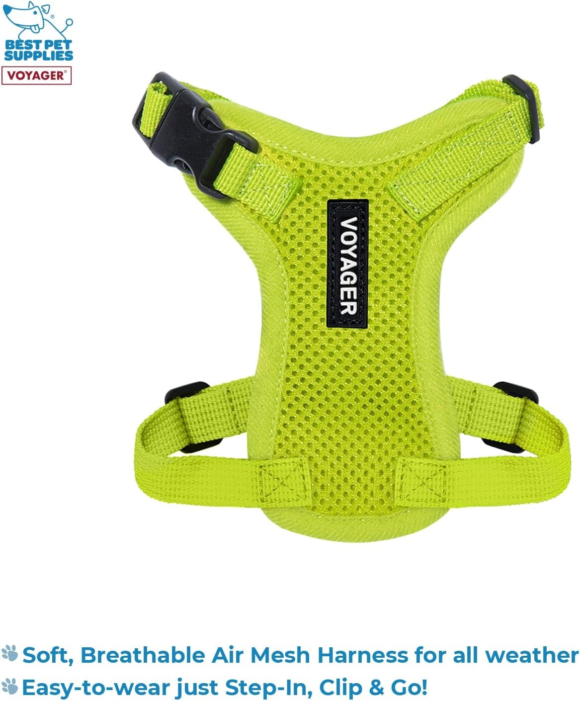 image:imageBest Pet Supplies Voyager Stepin Lock Pet Harness w Reflective Pet Leash Combo Set with Neoprene Handle 5ft Supports Small Medium and Large Breed PuppiesCats PurpleBlack Trim LHarness Leash Set Lime Green