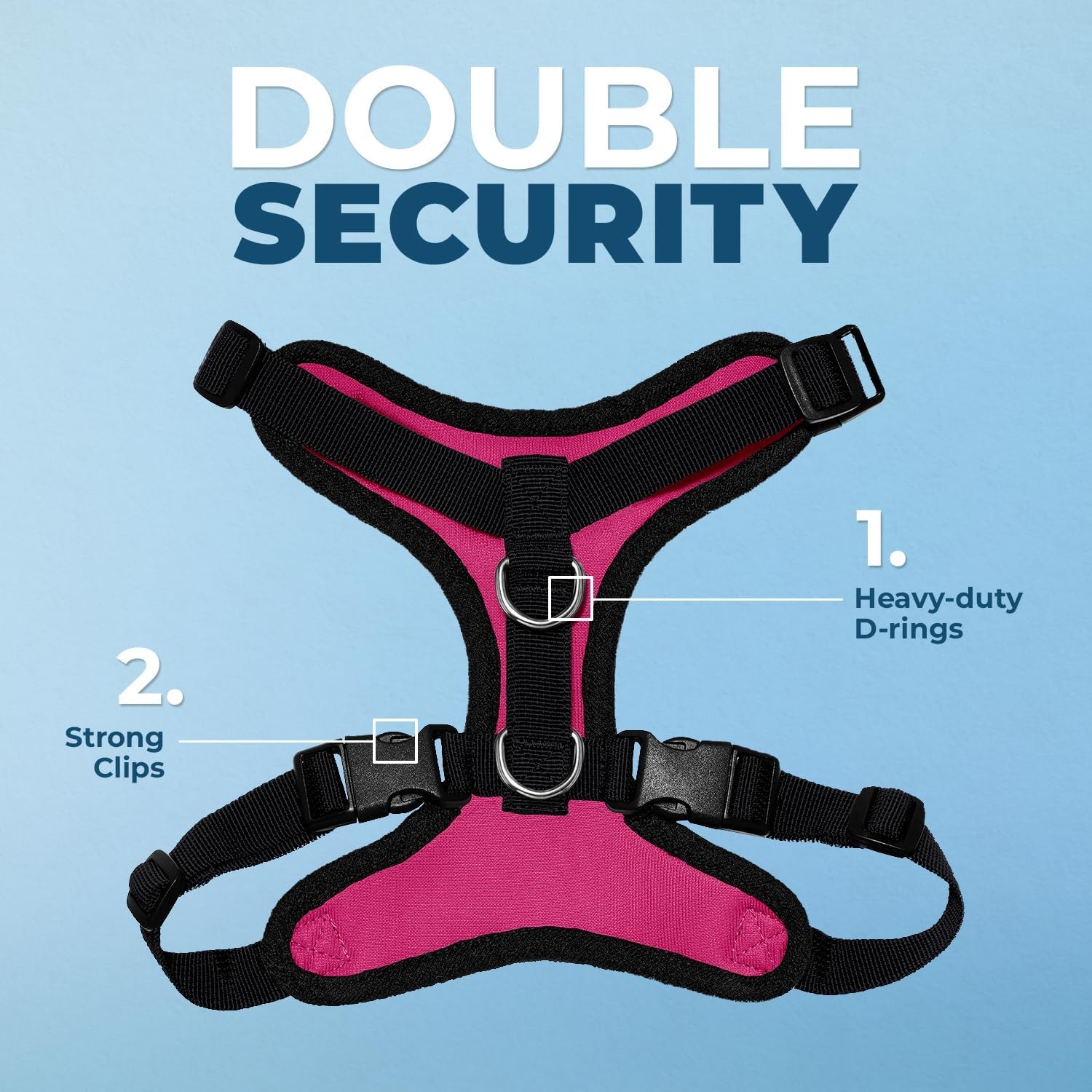 image:imageBest Pet Supplies Voyager Stepin Lock Pet Harness w Reflective Pet Leash Combo Set with Neoprene Handle 5ft Supports Small Medium and Large Breed PuppiesCats PurpleBlack Trim LHarness Leash Set FuchsiaBlack Trim