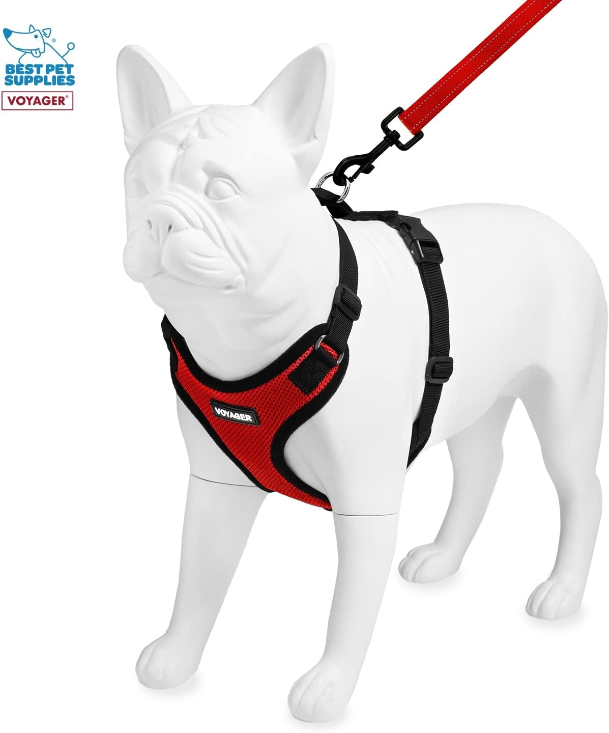 image:imageBest Pet Supplies Voyager Stepin Lock Pet Harness w Reflective Pet Leash Combo Set with Neoprene Handle 5ft Supports Small Medium and Large Breed PuppiesCats PurpleBlack Trim LHarness Leash Set RedBlack Trim