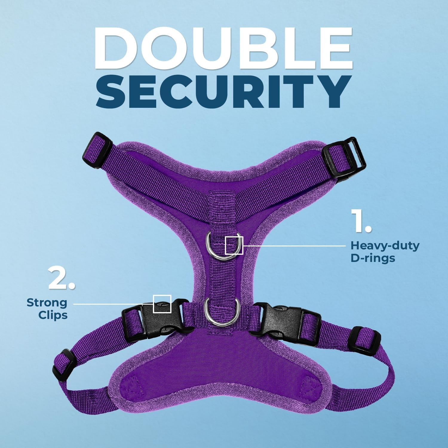 image:imageBest Pet Supplies Voyager Stepin Lock Pet Harness w Reflective Pet Leash Combo Set with Neoprene Handle 5ft Supports Small Medium and Large Breed PuppiesCats PurpleBlack Trim LHarness Leash Set Purple