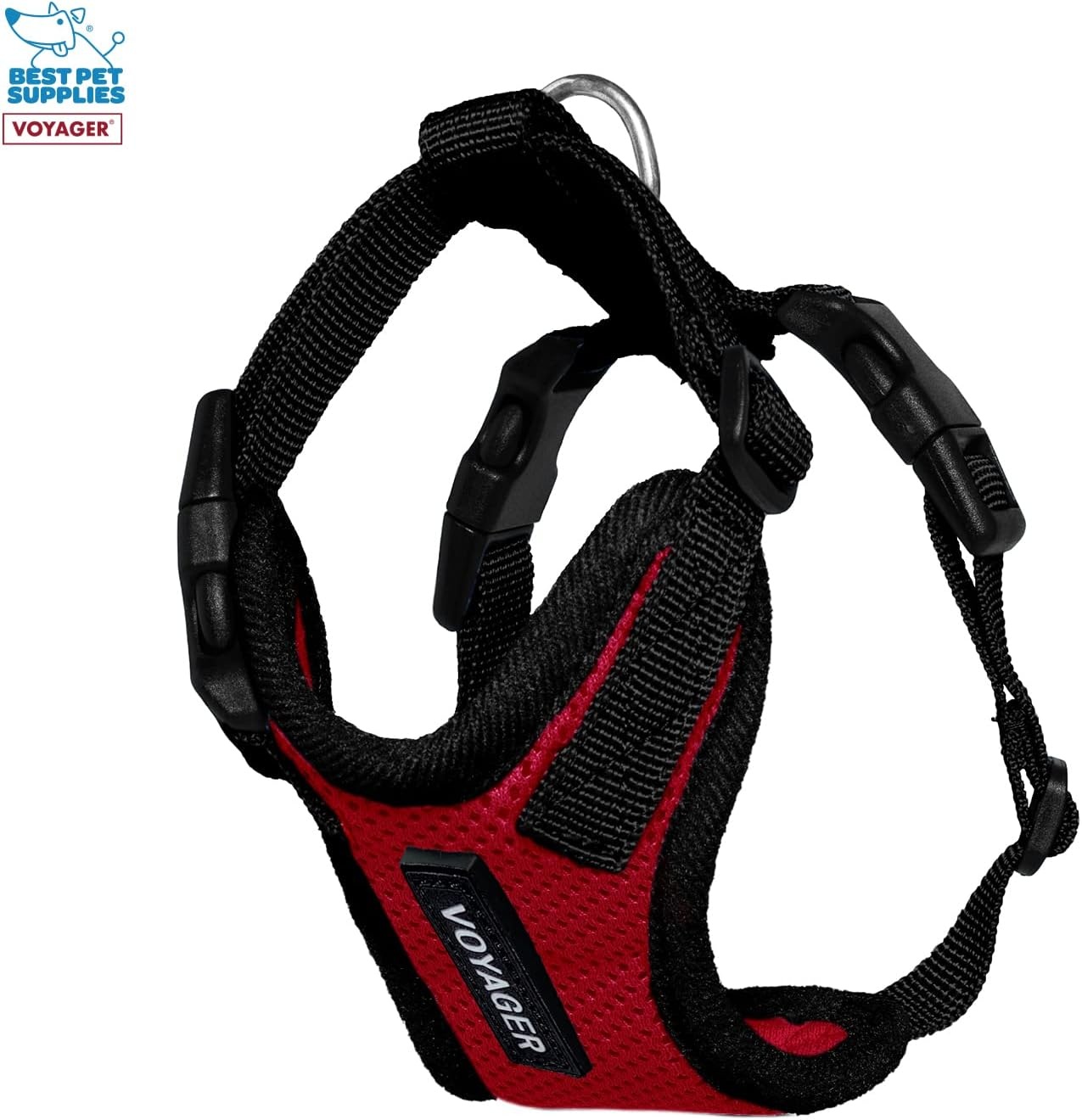 image:imageBest Pet Supplies Voyager Stepin Lock Pet Harness w Reflective Pet Leash Combo Set with Neoprene Handle 5ft Supports Small Medium and Large Breed PuppiesCats PurpleBlack Trim LHarness Leash Set RedBlack Trim