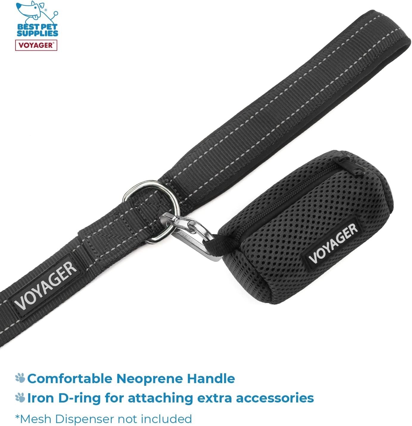 image:imageBest Pet Supplies Voyager Stepin Lock Pet Harness w Reflective Pet Leash Combo Set with Neoprene Handle 5ft Supports Small Medium and Large Breed PuppiesCats PurpleBlack Trim LHarness Leash Set Black