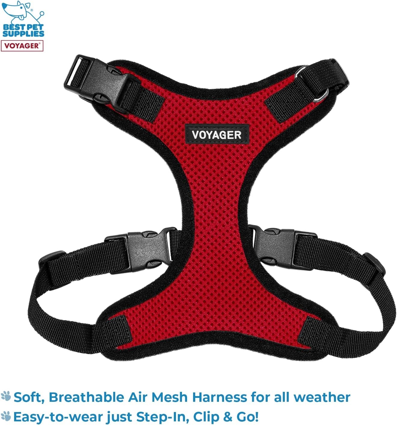 image:imageBest Pet Supplies Voyager Stepin Lock Pet Harness w Reflective Pet Leash Combo Set with Neoprene Handle 5ft Supports Small Medium and Large Breed PuppiesCats PurpleBlack Trim LHarness Leash Set RedBlack Trim