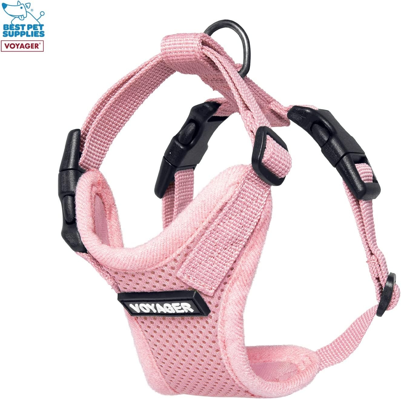 image:imageBest Pet Supplies Voyager Stepin Lock Pet Harness w Reflective Pet Leash Combo Set with Neoprene Handle 5ft Supports Small Medium and Large Breed PuppiesCats PurpleBlack Trim LHarness Leash Set Pink