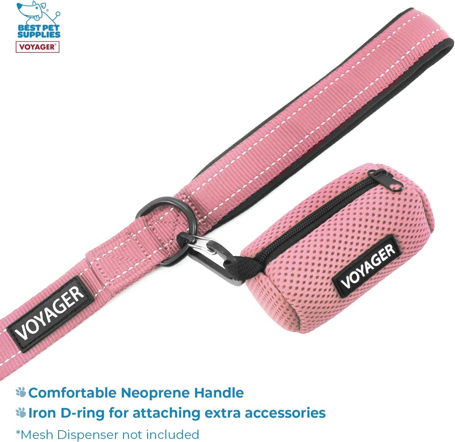 image:imageBest Pet Supplies Voyager Stepin Lock Pet Harness w Reflective Pet Leash Combo Set with Neoprene Handle 5ft Supports Small Medium and Large Breed PuppiesCats PurpleBlack Trim LHarness Leash Set PinkBlack Trim