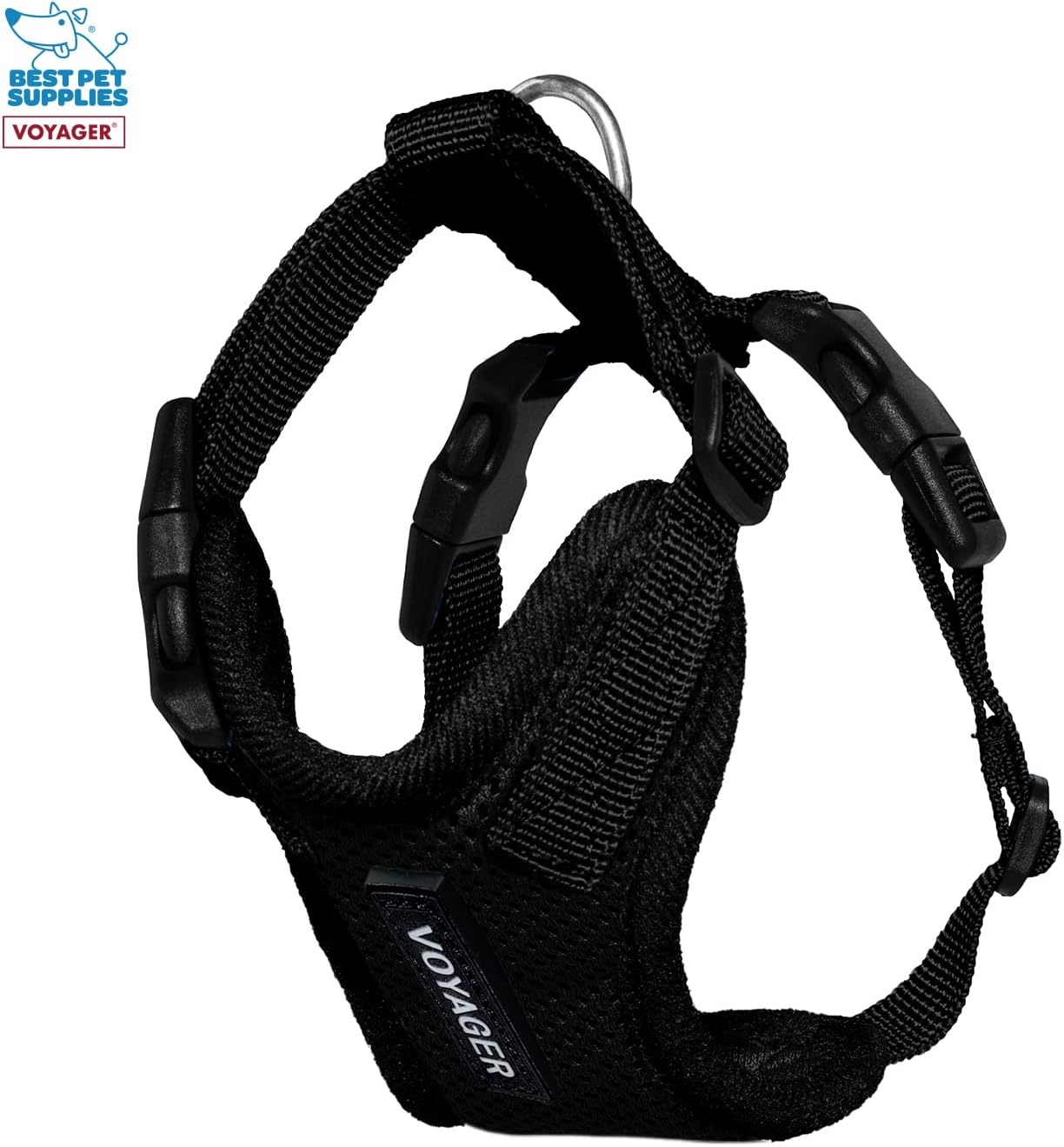 image:imageBest Pet Supplies Voyager Stepin Lock Pet Harness w Reflective Pet Leash Combo Set with Neoprene Handle 5ft Supports Small Medium and Large Breed PuppiesCats PurpleBlack Trim LHarness Leash Set Black