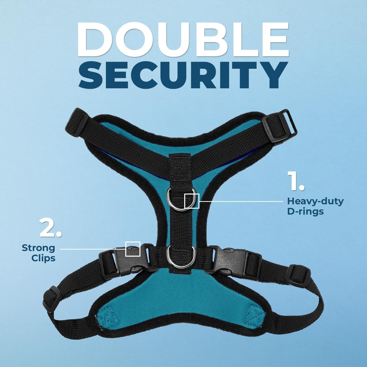 image:imageBest Pet Supplies Voyager Stepin Lock Pet Harness w Reflective Pet Leash Combo Set with Neoprene Handle 5ft Supports Small Medium and Large Breed PuppiesCats PurpleBlack Trim LHarness Leash Set TurquoiseBlack Trim