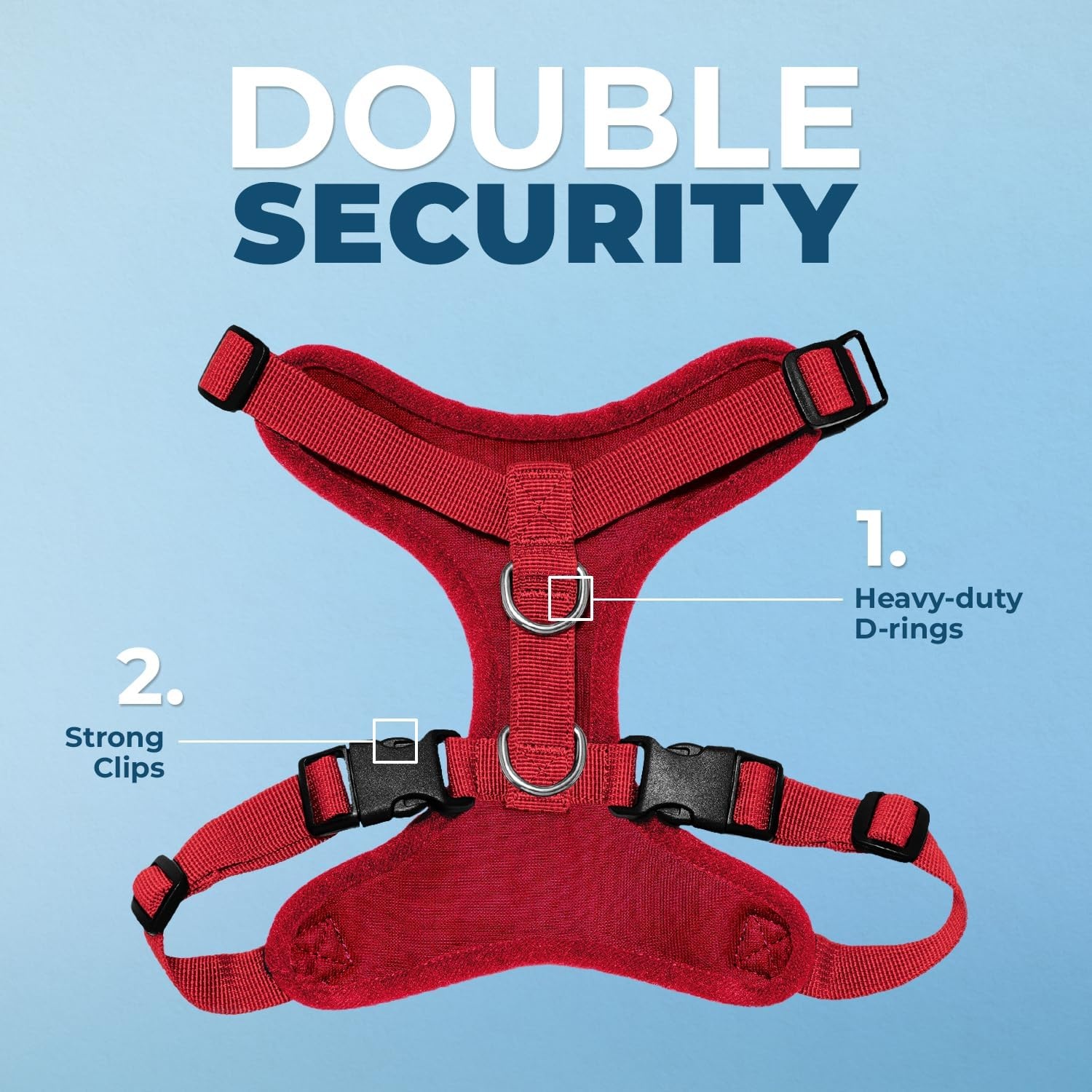 image:imageBest Pet Supplies Voyager Stepin Lock Pet Harness w Reflective Pet Leash Combo Set with Neoprene Handle 5ft Supports Small Medium and Large Breed PuppiesCats PurpleBlack Trim LHarness Leash Set Red