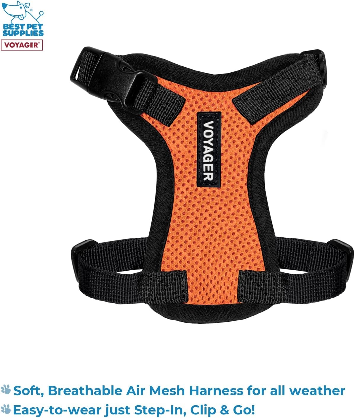image:imageBest Pet Supplies Voyager Stepin Lock Pet Harness w Reflective Pet Leash Combo Set with Neoprene Handle 5ft Supports Small Medium and Large Breed PuppiesCats PurpleBlack Trim LHarness Leash Set OrangeBlack Trim
