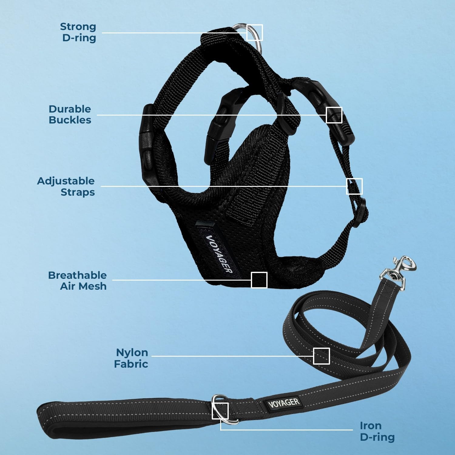image:imageBest Pet Supplies Voyager Stepin Lock Pet Harness w Reflective Pet Leash Combo Set with Neoprene Handle 5ft Supports Small Medium and Large Breed PuppiesCats PurpleBlack Trim LHarness Leash Set Black