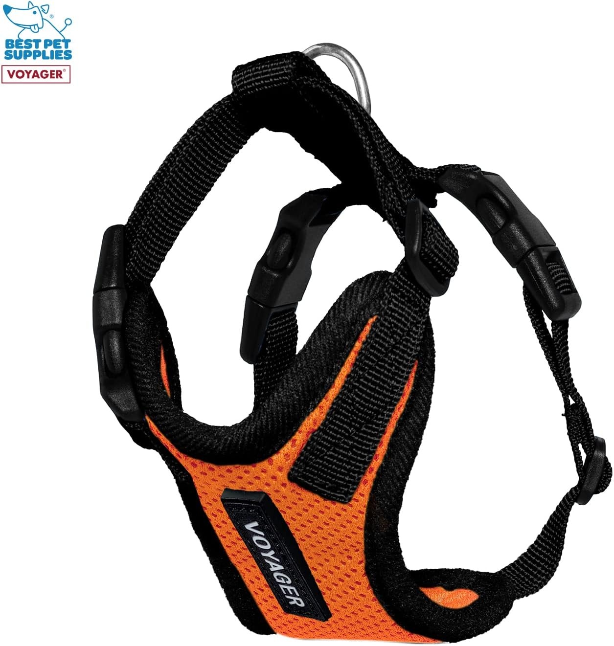 image:imageBest Pet Supplies Voyager Stepin Lock Pet Harness w Reflective Pet Leash Combo Set with Neoprene Handle 5ft Supports Small Medium and Large Breed PuppiesCats PurpleBlack Trim LJuego de correa de arns borde naranjanegro